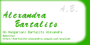 alexandra bartalits business card